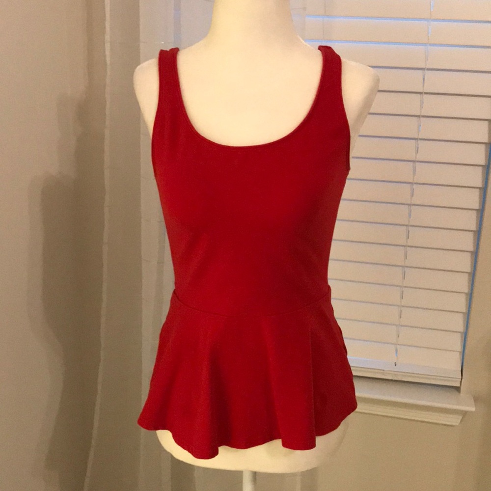 Red peplum top